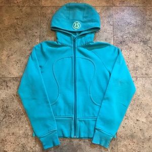 Lululemon Teal Scuba Zip Up Hoodie EUC Size 8